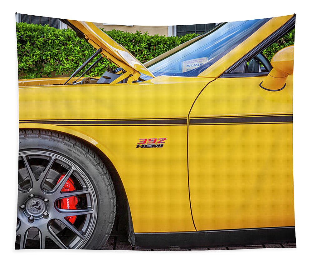 2012 Dodge Challenger Srt8 392 Yellow Jacket Tapestry featuring the photograph 2012 Dodge Challenger SRT8 392 Yellow Jacket X126 by Rich Franco