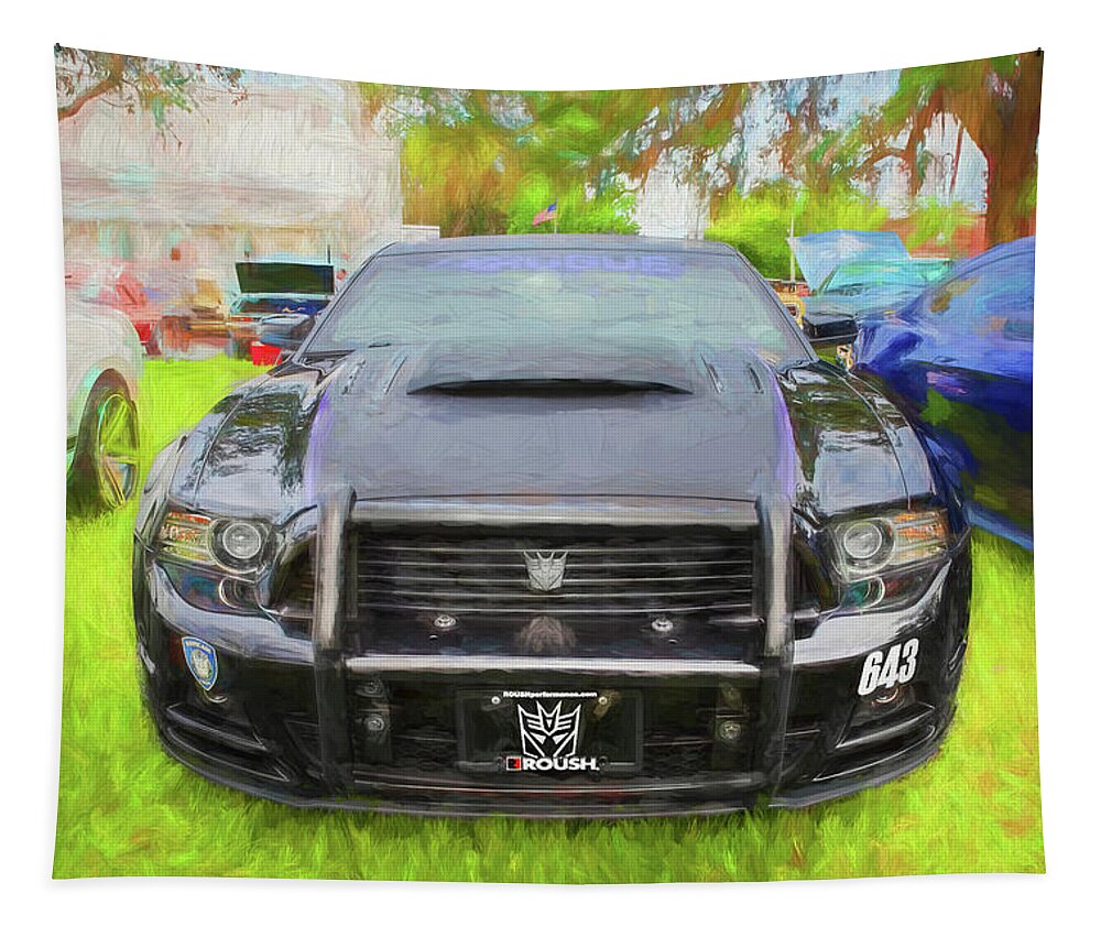 2013 Black Ford Roush Stage 3 Mustang Rs3 Tapestry featuring the photograph 2013 Ford Roush Stage 3 Mustang RS3 X204 by Rich Franco