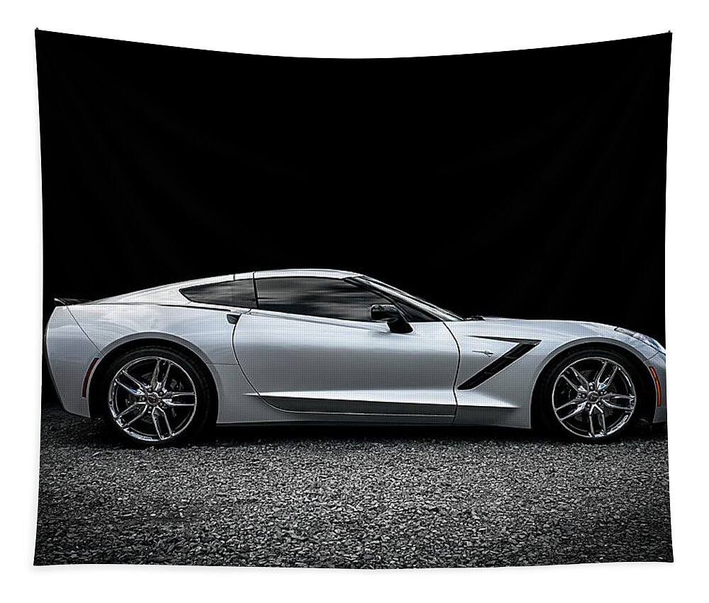 Corvette Tapestry featuring the digital art 2014 Corvette Stingray by Douglas Pittman