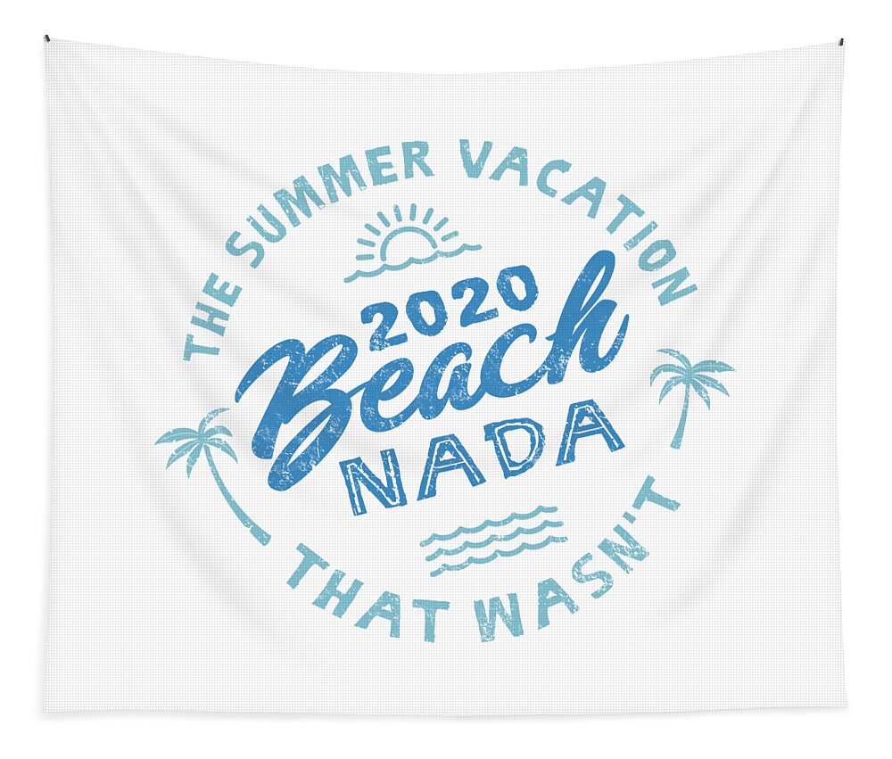 Beach Nada Tapestry featuring the digital art 2020 Beach Nada - Blue by Laura Ostrowski