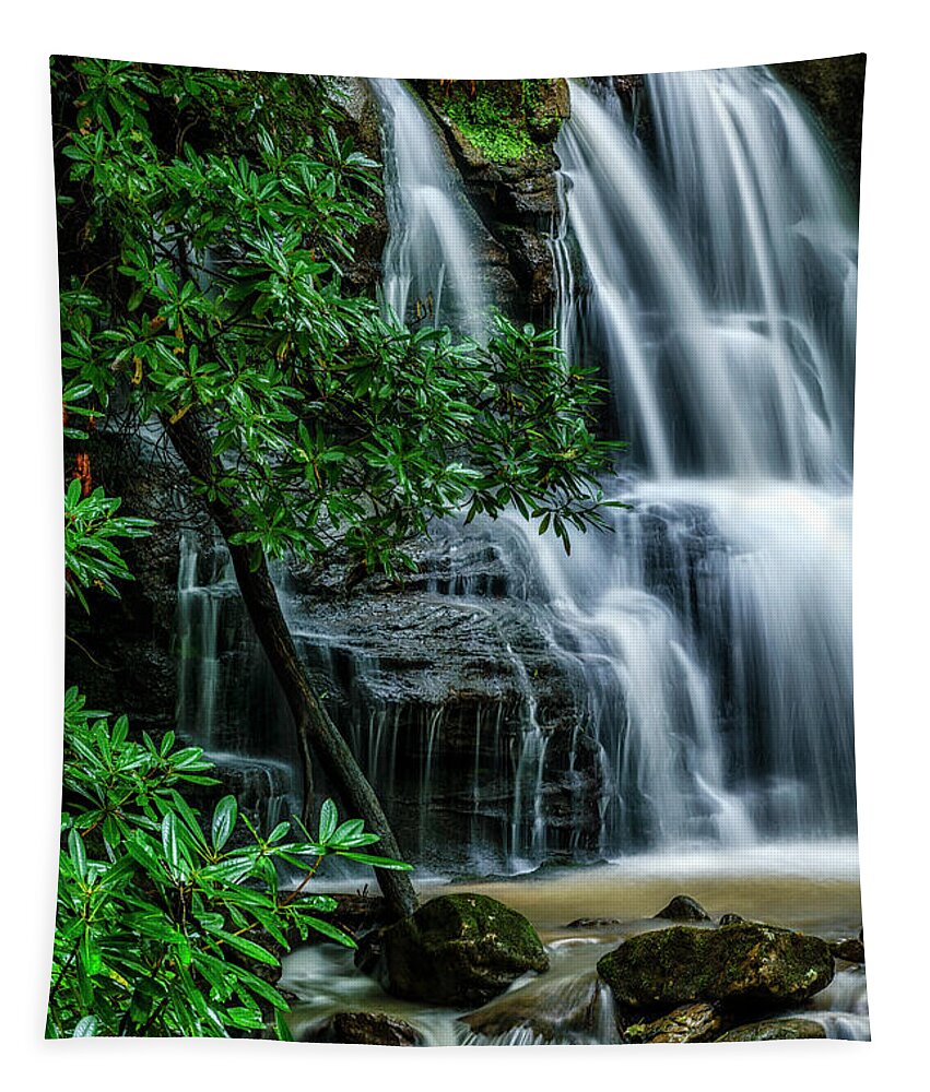 Waterfall Tapestry featuring the photograph West Virginia Waterfall #21 by Thomas R Fletcher