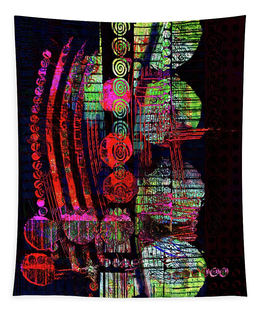  Tapestry featuring the digital art Lantern Light by Marina Flournoy