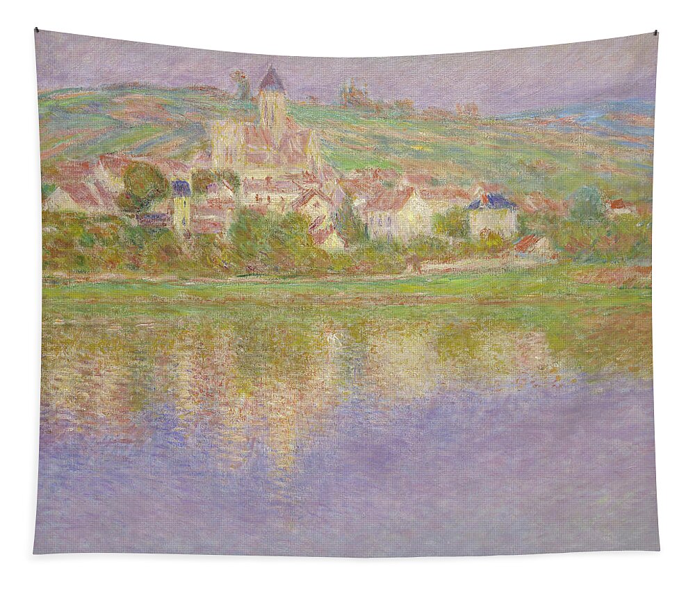 Landscape Tapestry featuring the painting Vetheuil #23 by Claude Monet