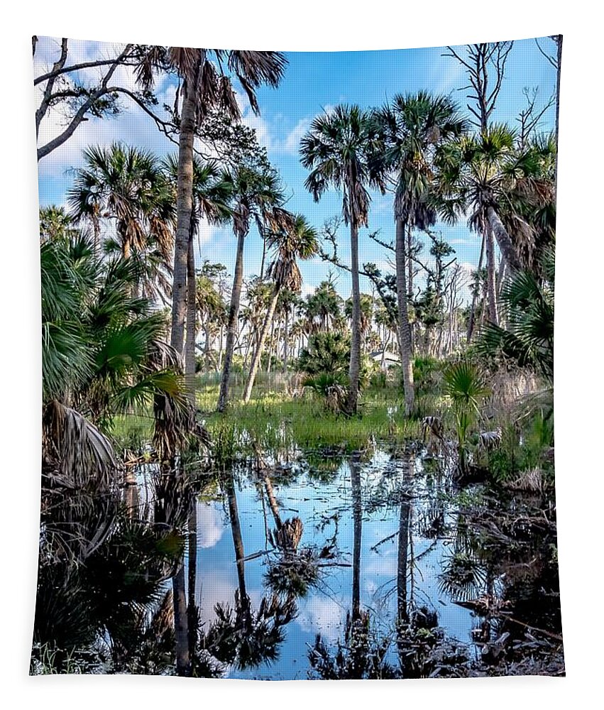 Wildlife Tapestry featuring the photograph Hunting island south carolina beach scenes #25 by Alex Grichenko