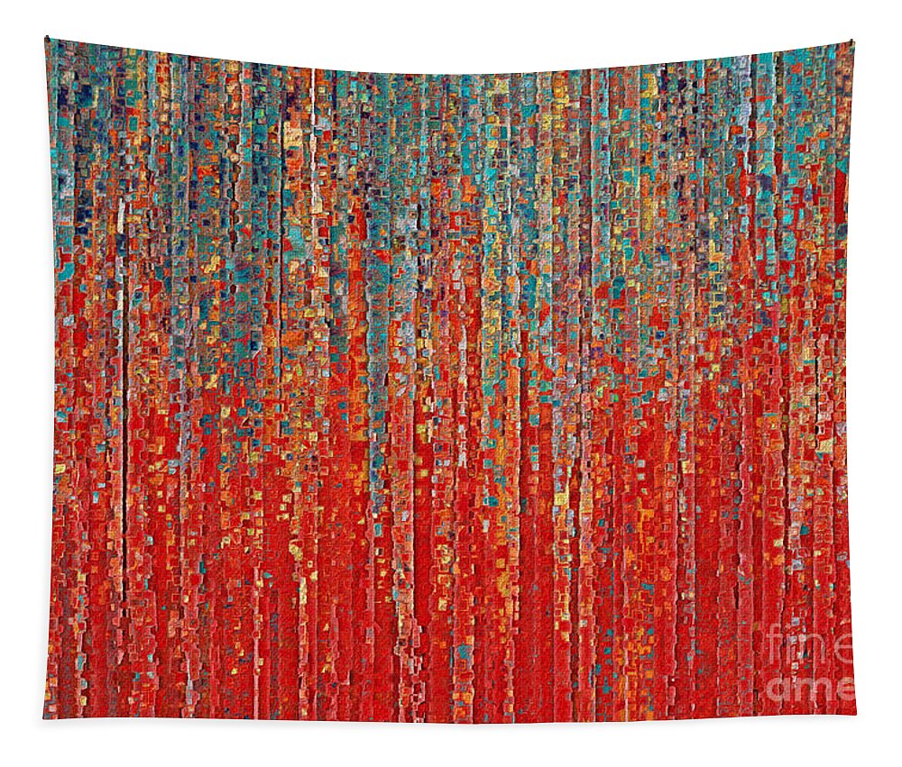 Red Tapestry featuring the painting 3 John 1 4. Walk In Truth. Bible Verse Christian Inspiration Scripture Wall Art by Mark Lawrence