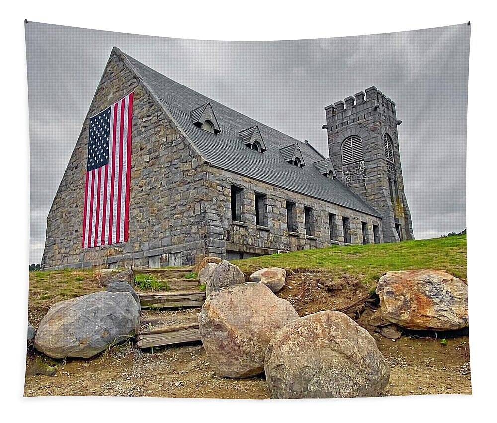 Old Stone Church Tapestry featuring the photograph Old Stone Church #3 by Monika Salvan