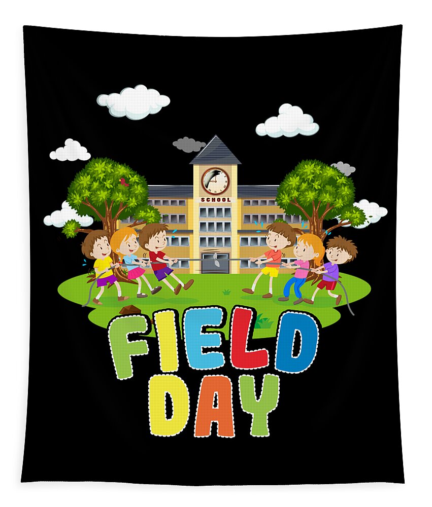 Sports Tapestry featuring the digital art School Field Day #3 by Flippin Sweet Gear