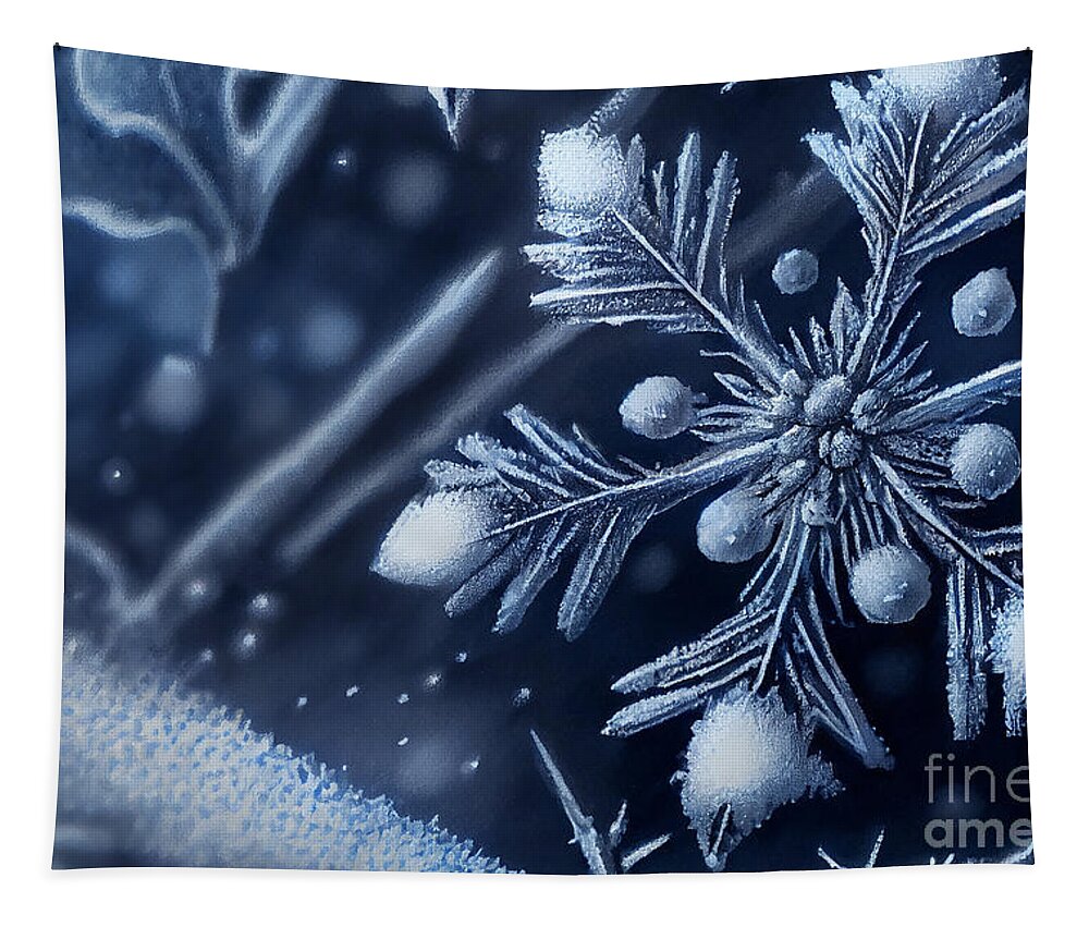 Series Tapestry featuring the digital art Snow stars #3 by Sabantha