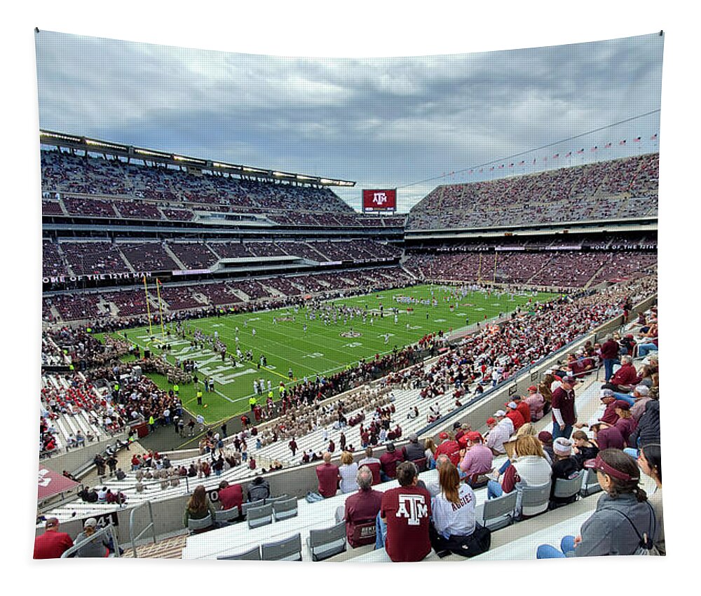 Texas Tapestry featuring the photograph Texas A M Stadium 2019 #3 by Kenny Glover