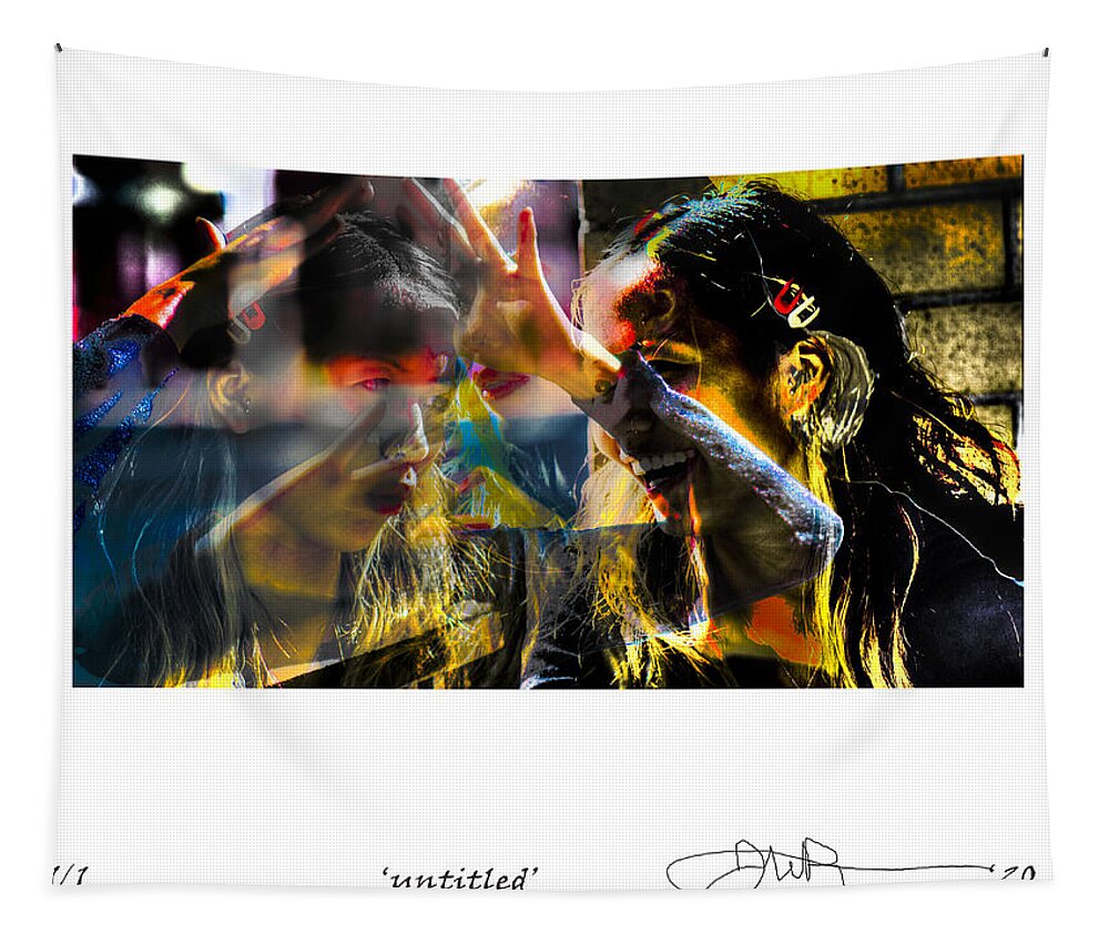 Signed Limited Edition Of 10 Tapestry featuring the digital art 35 by Jerald Blackstock
