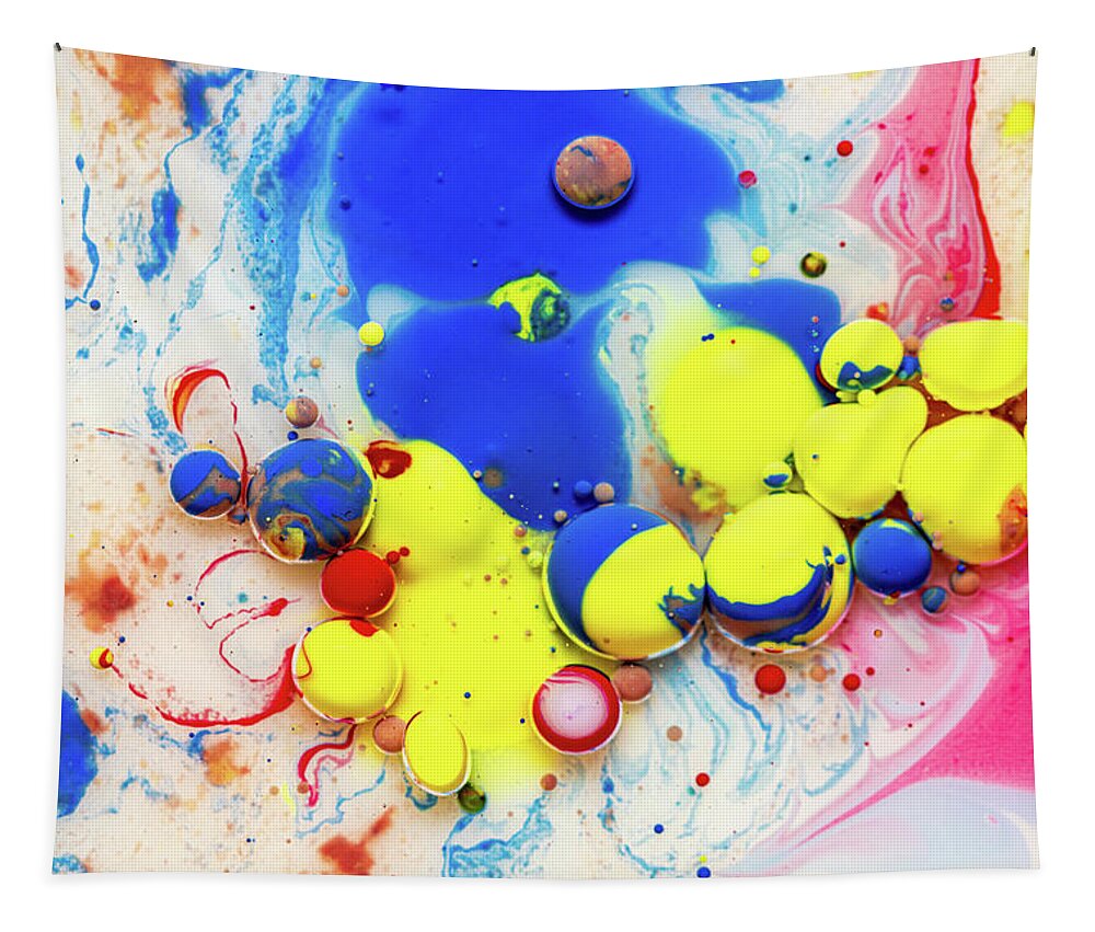 Bubbles Tapestry featuring the photograph Colorful artistic abstract background bubble painting art #4 by Michalakis Ppalis