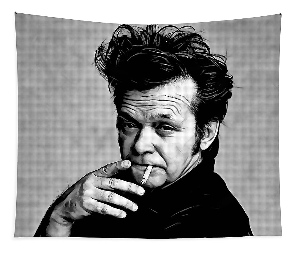 John Mellencamp Tapestry featuring the mixed media John Mellencamp Collection #4 by Marvin Blaine