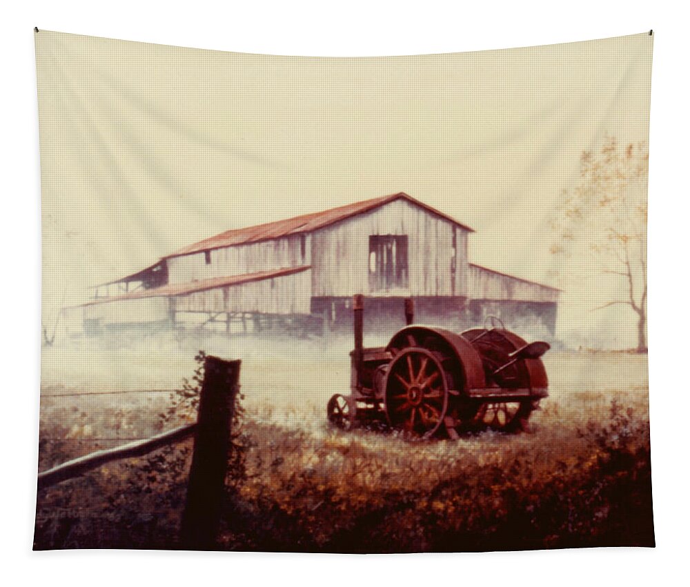 '42 Tapestry featuring the painting '42 John Deer #42 by Randy Welborn