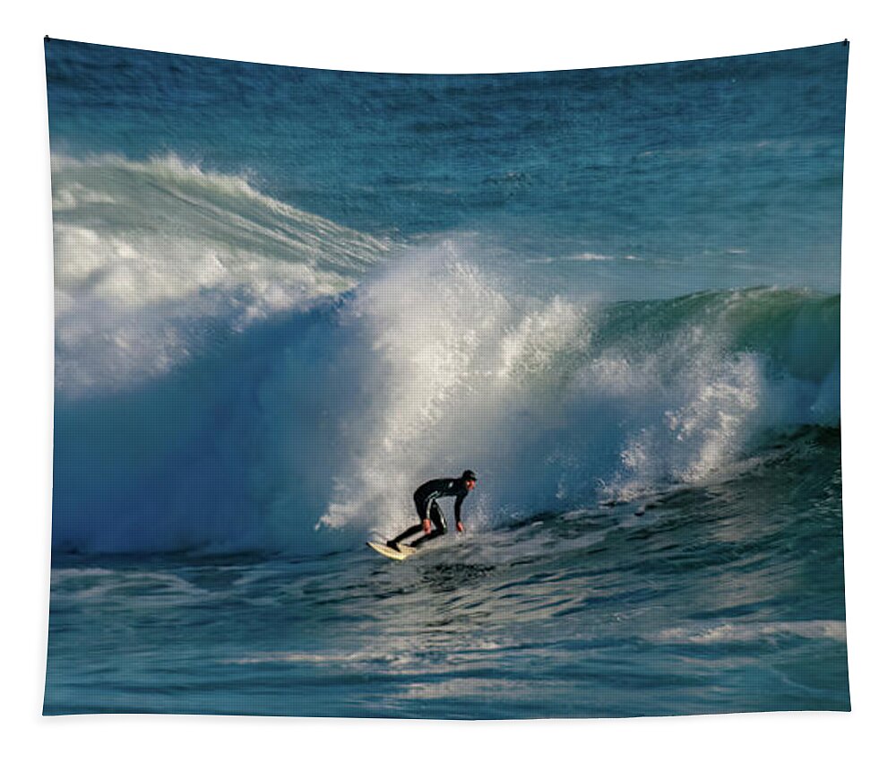 Beach Tapestry featuring the photograph Steamers Lane, Santa Cruz, CA #43 by Tommy Farnsworth
