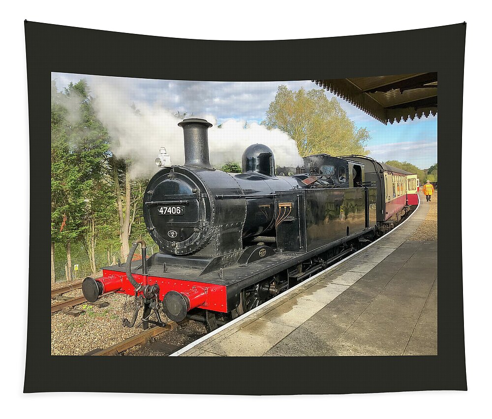 47406 Tapestry featuring the photograph 47406 Steam Locomotive by Gordon James