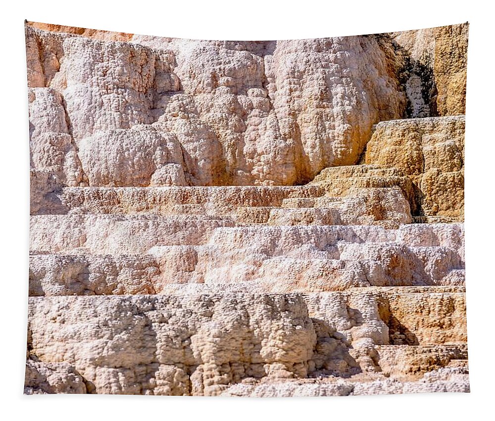  Mountains Tapestry featuring the photograph Travertine Terraces, Mammoth Hot Springs, Yellowstone #48 by Alex Grichenko