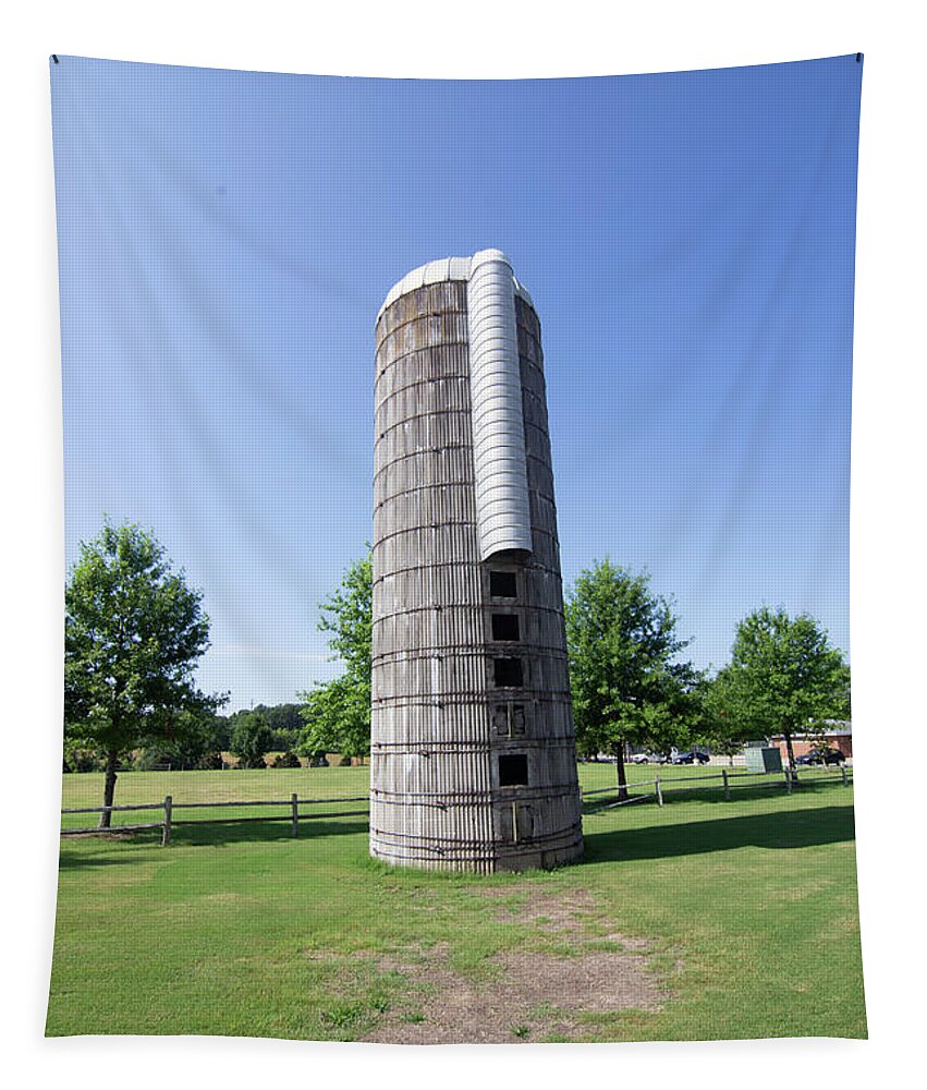 Auburn University Tapestry featuring the photograph Farm silo at Auburn University #1 by Eldon McGraw