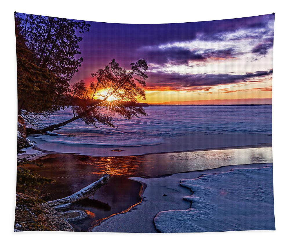 Sunrise Tapestry featuring the photograph 5 Degree Sunrise by Joe Holley