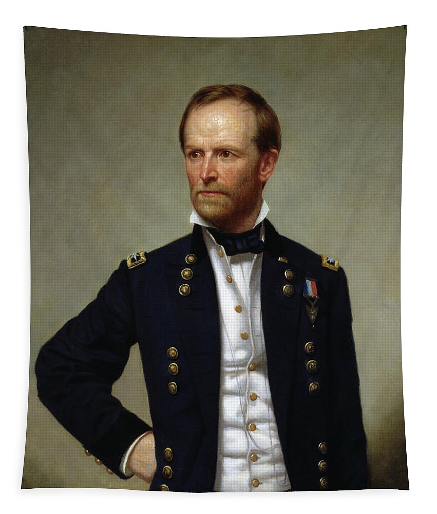 General Sherman Tapestry featuring the painting General William Tecumseh Sherman by War Is Hell Store