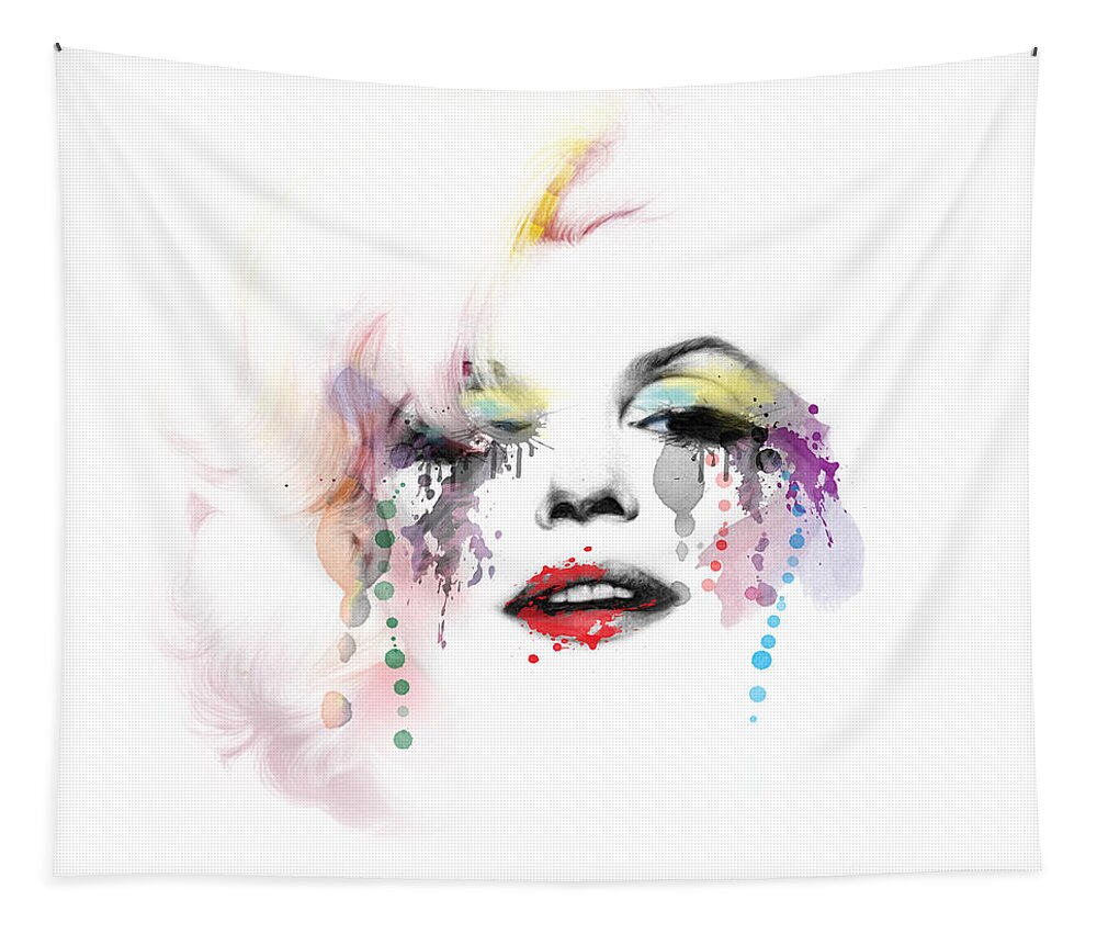 Marilyn Monroe Painting Tapestry featuring the painting Marilyn Monroe 8 by Mark Ashkenazi