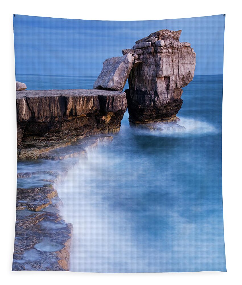 Portland Tapestry featuring the photograph Pulpit rock at Portland Bill #5 by Ian Middleton