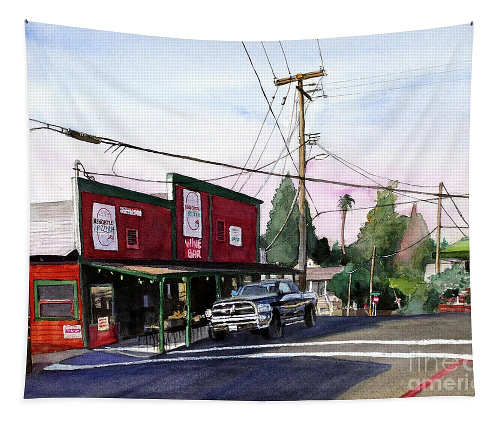 Placer Arts Tapestry featuring the painting #532 Newcastle Wires #532 by William Lum