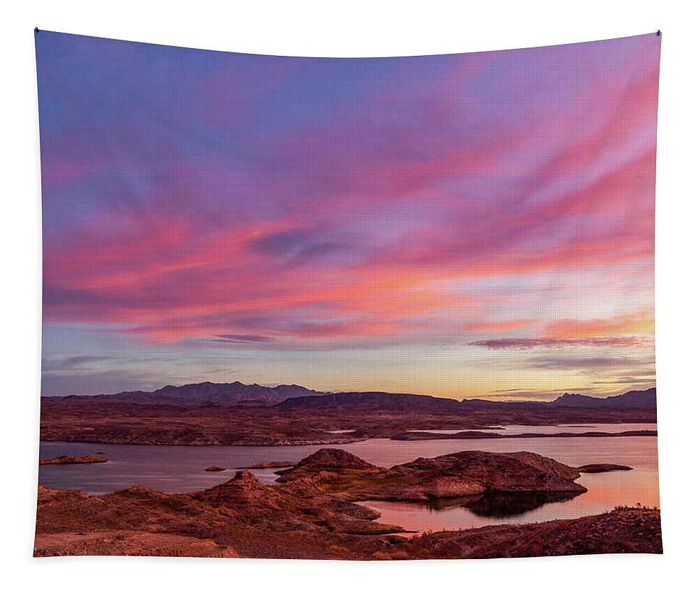 Lake Mead National Recreation Area Tapestry featuring the photograph Sunrise Glow #6 by James Marvin Phelps