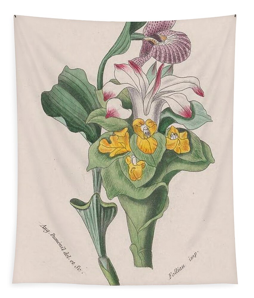 Flower Tapestry featuring the mixed media Beautiful Vintage Flower #629 by World Art Collective