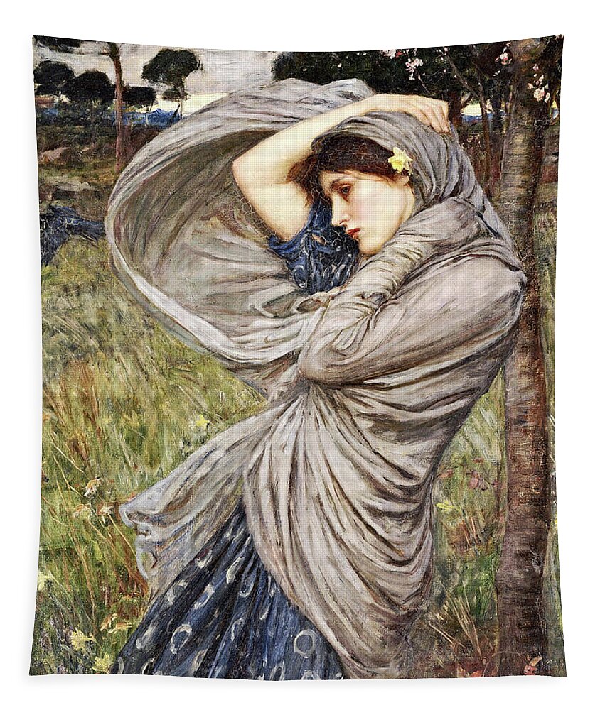 Victorian Tapestry featuring the painting Boreas by John William Waterhouse