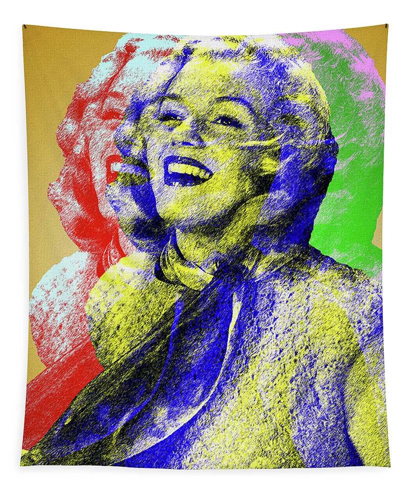 Marilyn Monroe Tapestry featuring the digital art Marilyn Monroe stereograph by Movie World Posters