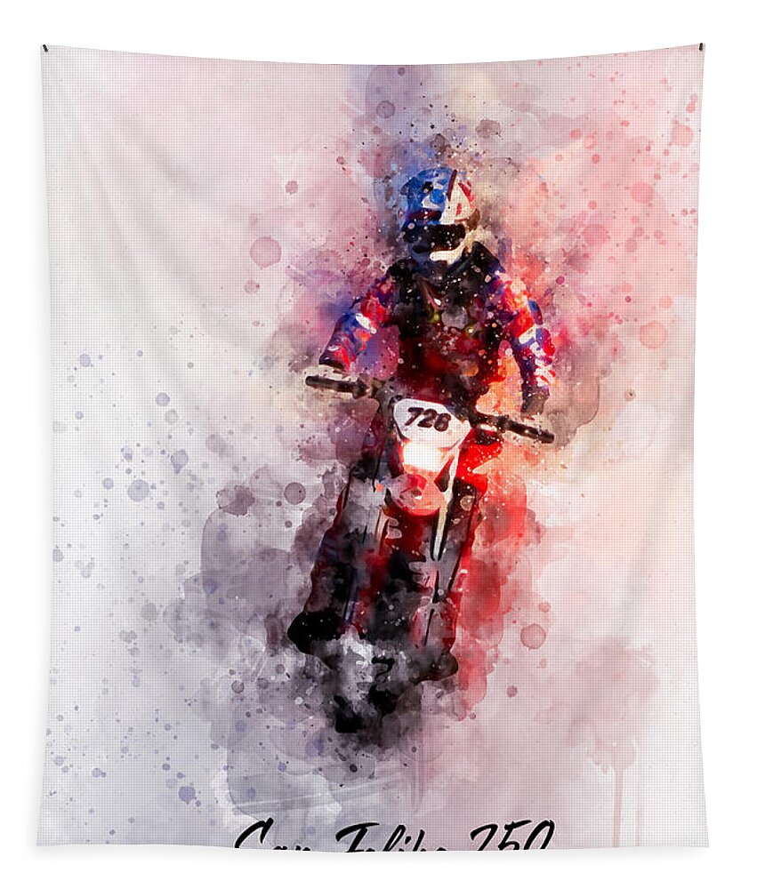 Joseph Tapestry featuring the digital art 726x Joseph Berlet Pro Moto Ironman by Bonny Puckett