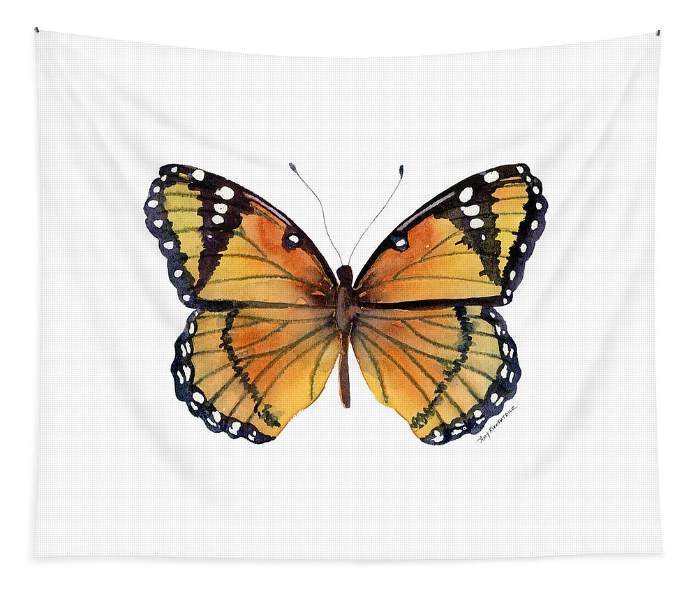 Viceroy Tapestry featuring the painting 76 Viceroy Butterfly by Amy Kirkpatrick