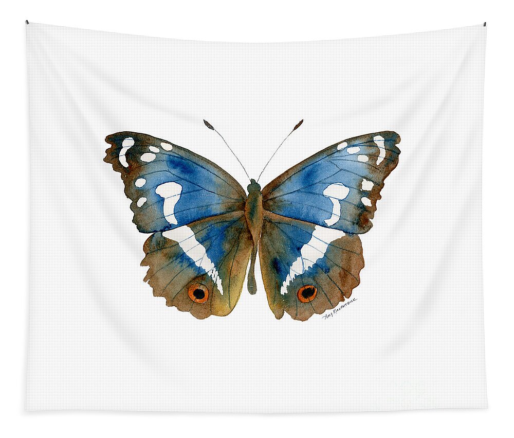 Apatura Iris Tapestry featuring the painting 78 Apatura Iris Butterfly by Amy Kirkpatrick