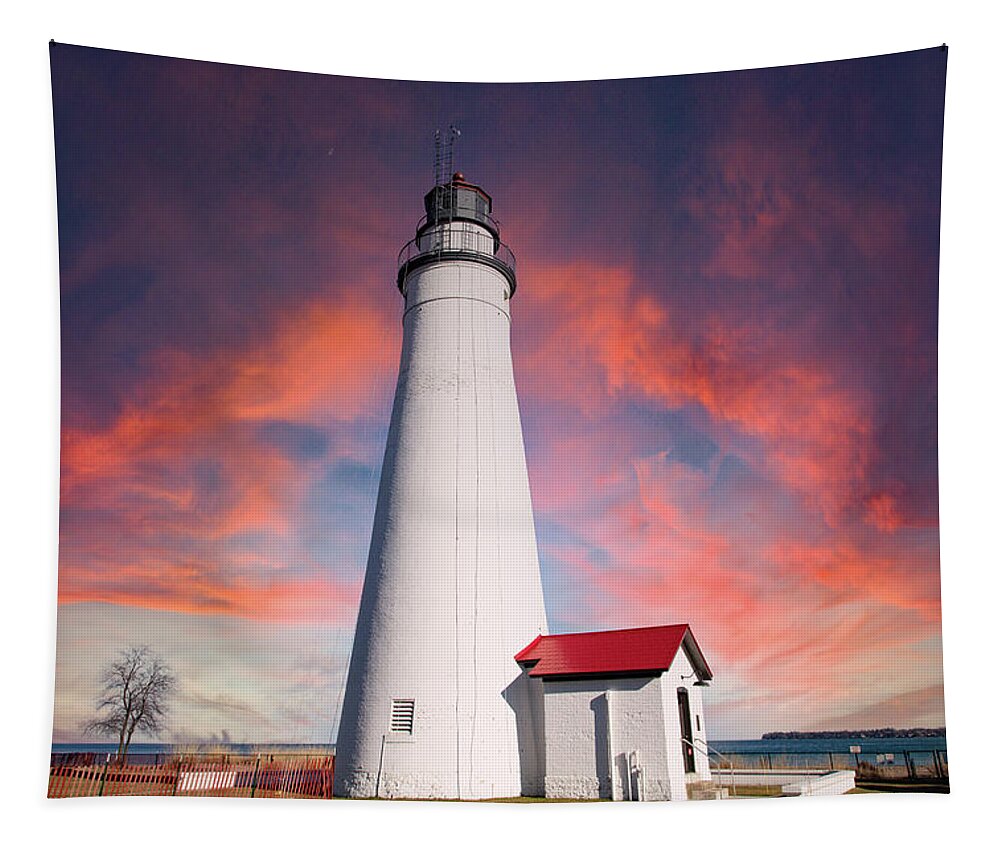  Tapestry featuring the photograph Fort Gratiot Lighthouse in Michigan #8 by Eldon McGraw