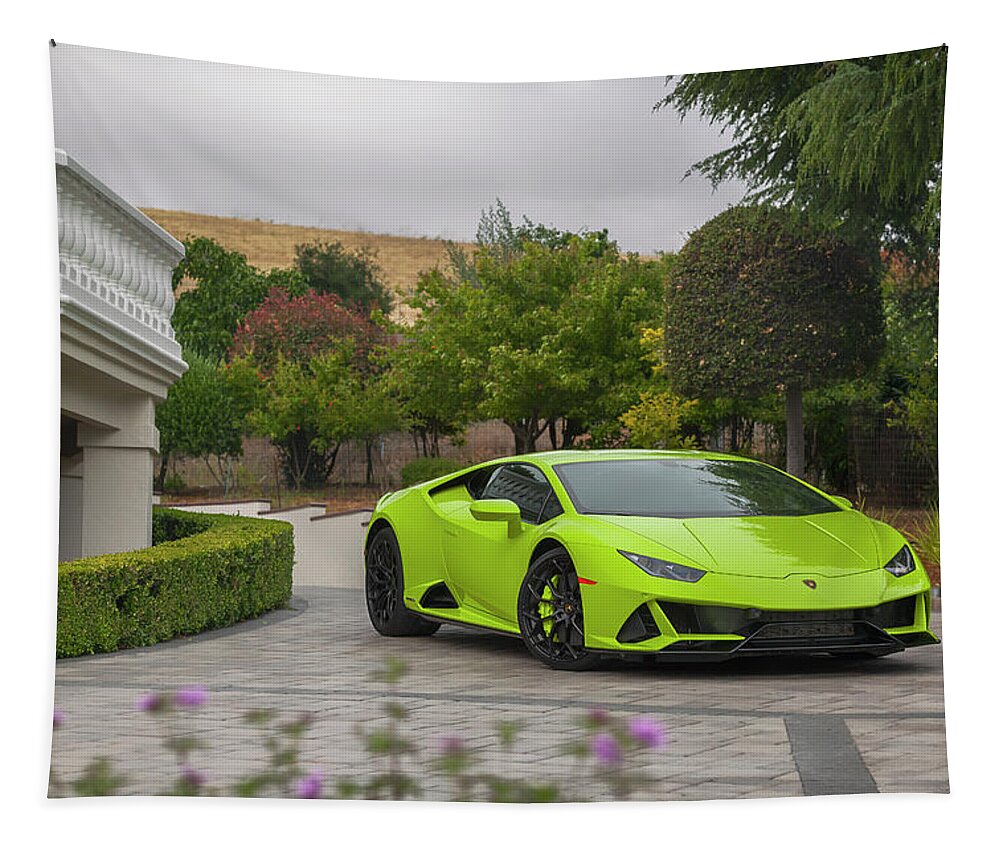 Lamborghini Tapestry featuring the photograph #Lamborghini #Huracan #Evo #Print #9 by ItzKirb Photography