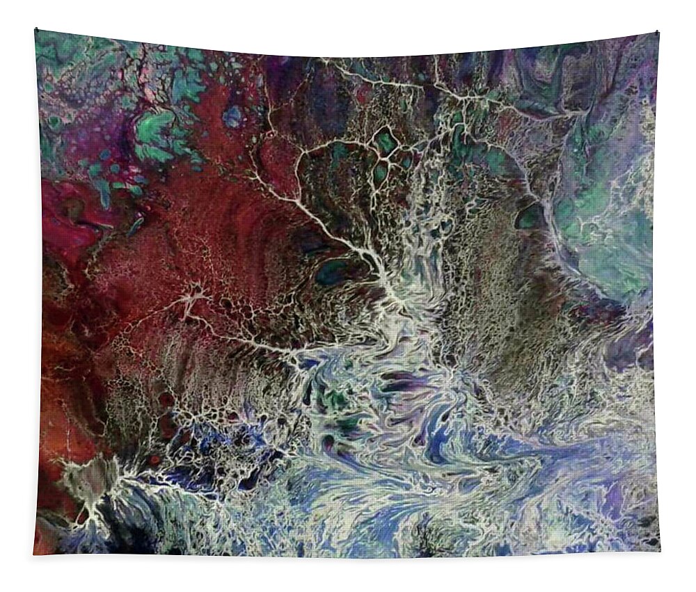 Pour Tapestry featuring the painting Untitled #10 by Karen Lillard