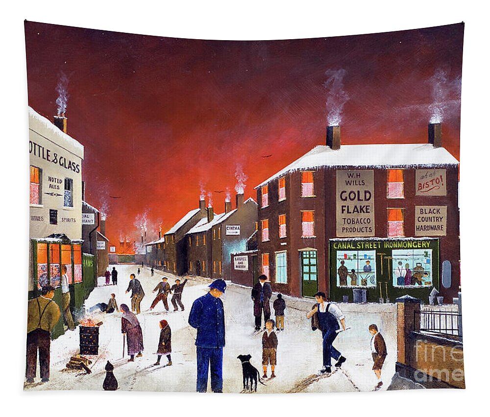 England Tapestry featuring the painting Blackcountry Village Community - England by Ken Wood