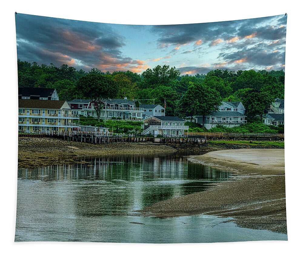 Ogunquit Tapestry featuring the photograph A Beautiful Evening in Ogunquit by Penny Polakoff