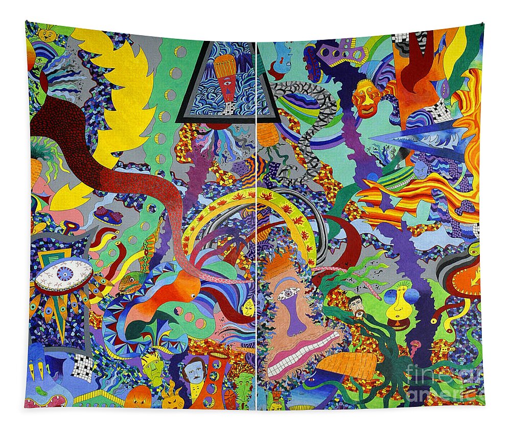 Multi-colored Tapestry featuring the drawing 173 - A Beautiful Mind by James D Waller