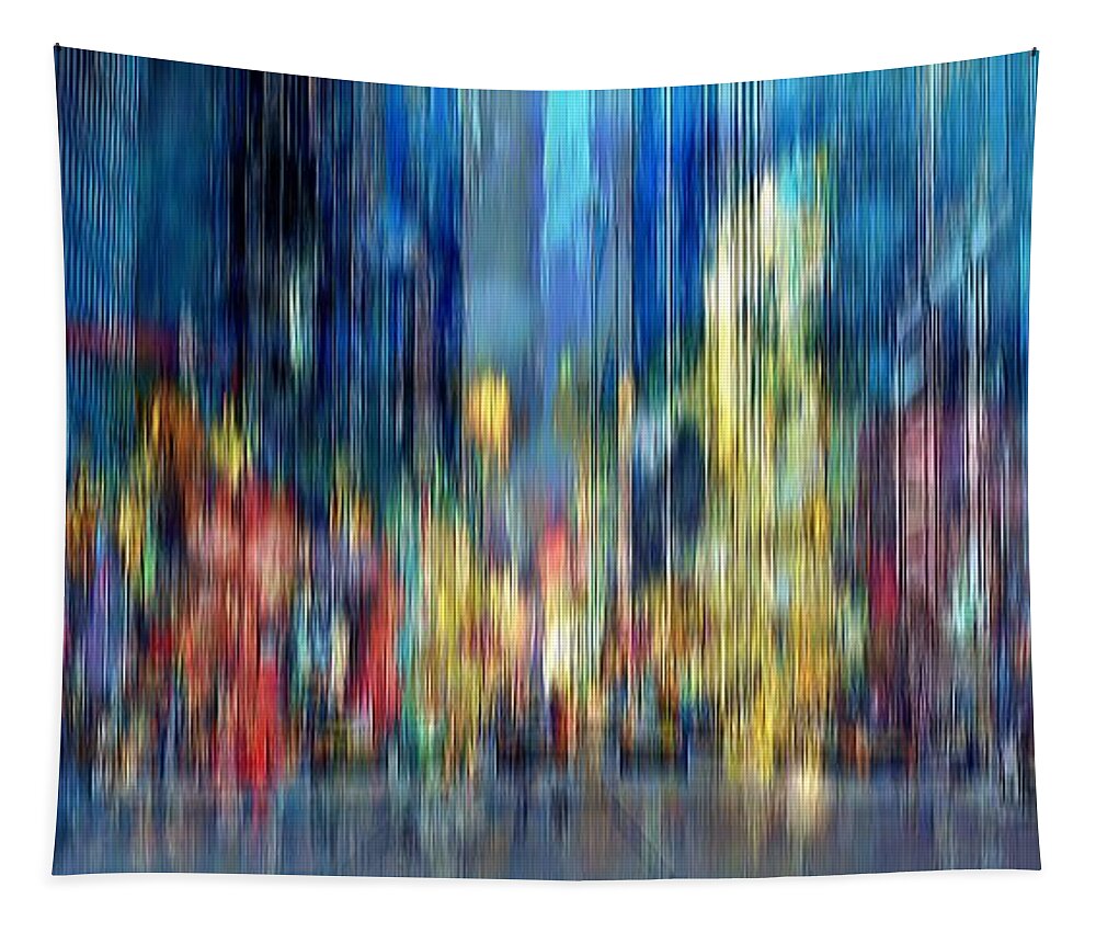 Urban Landscape Tapestry featuring the digital art A Blur of Memories by David Manlove