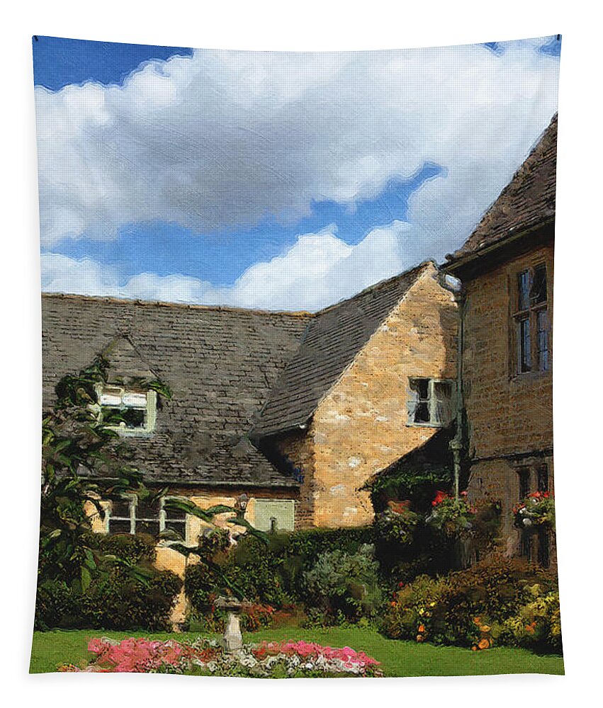 Bourton-on-the-water Tapestry featuring the photograph A Bourton Garden by Brian Watt