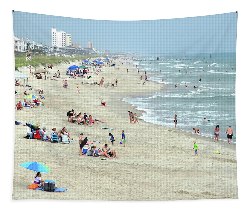 Beach Tapestry featuring the photograph A Busy Day at the Beach by Mike McGlothlen