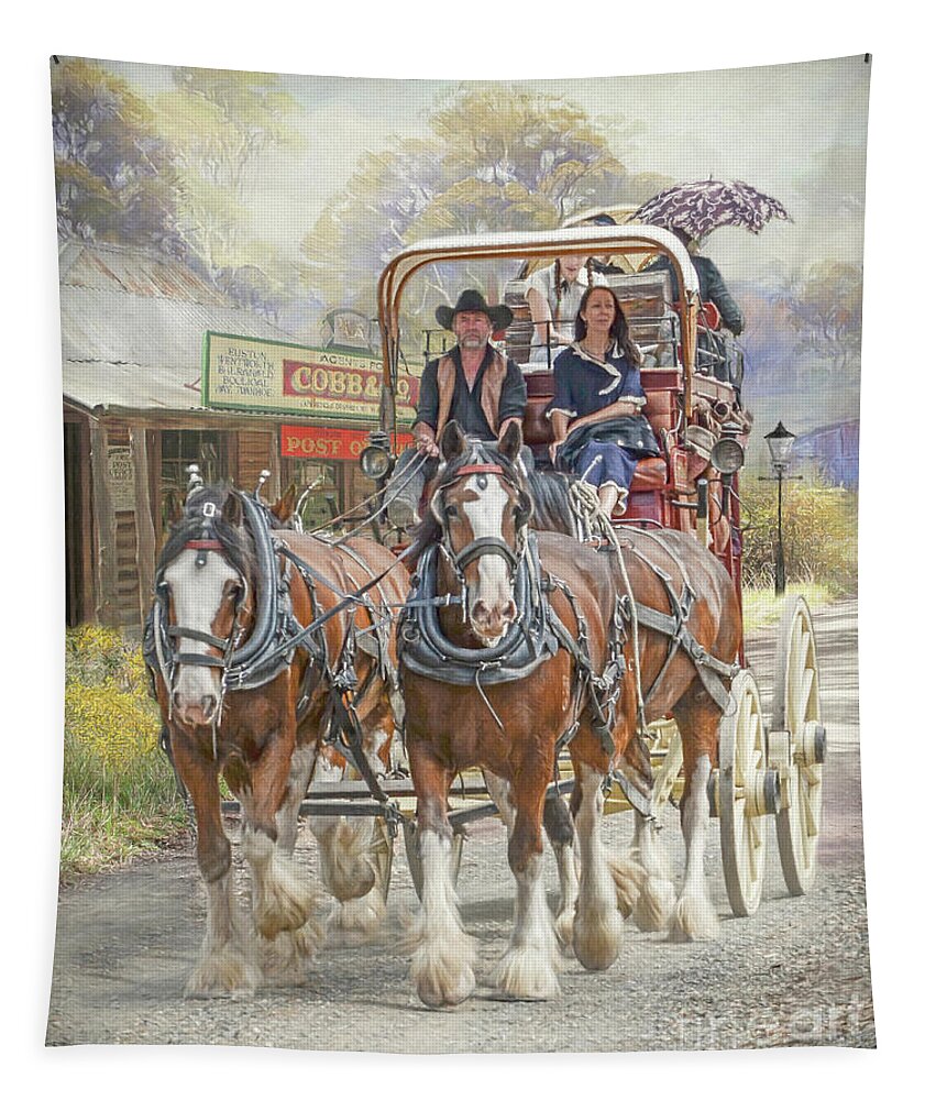 Clydesdale Tapestry featuring the digital art A Days Travel by Trudi Simmonds