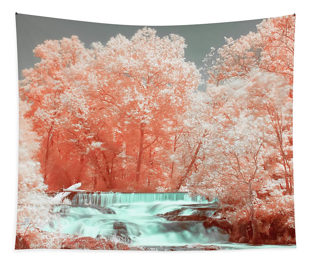 Nature Tapestry featuring the photograph A Dreamy Waterfall by Auden Johnson