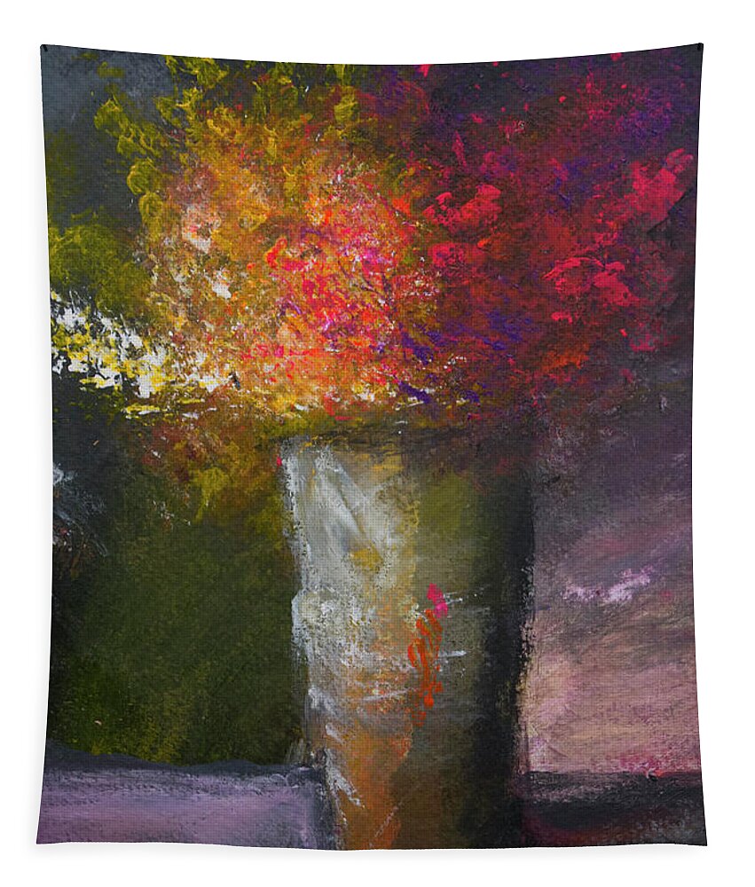 Flowers Tapestry featuring the painting A Gift by Linda Bailey