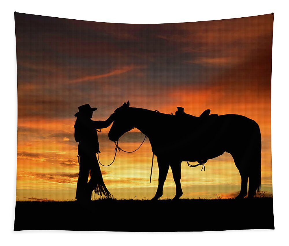 Horse Tapestry featuring the digital art A Girl's Best Friend by Nicole Wilde