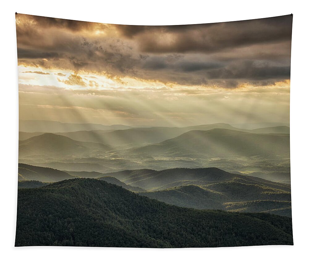 Blue Ridge Mountains Tapestry featuring the photograph A Glimpse of Heaven by Tricia Louque