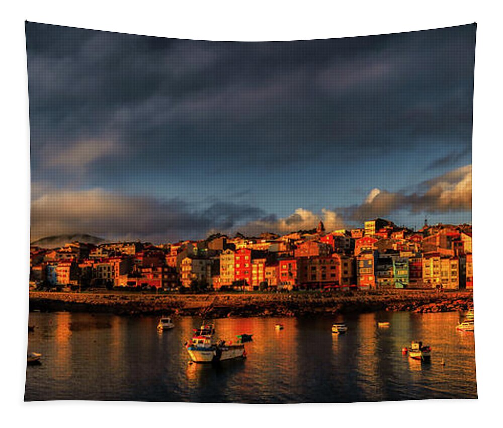 Gailcia Tapestry featuring the photograph A Guarda Fishing port by Micah Offman
