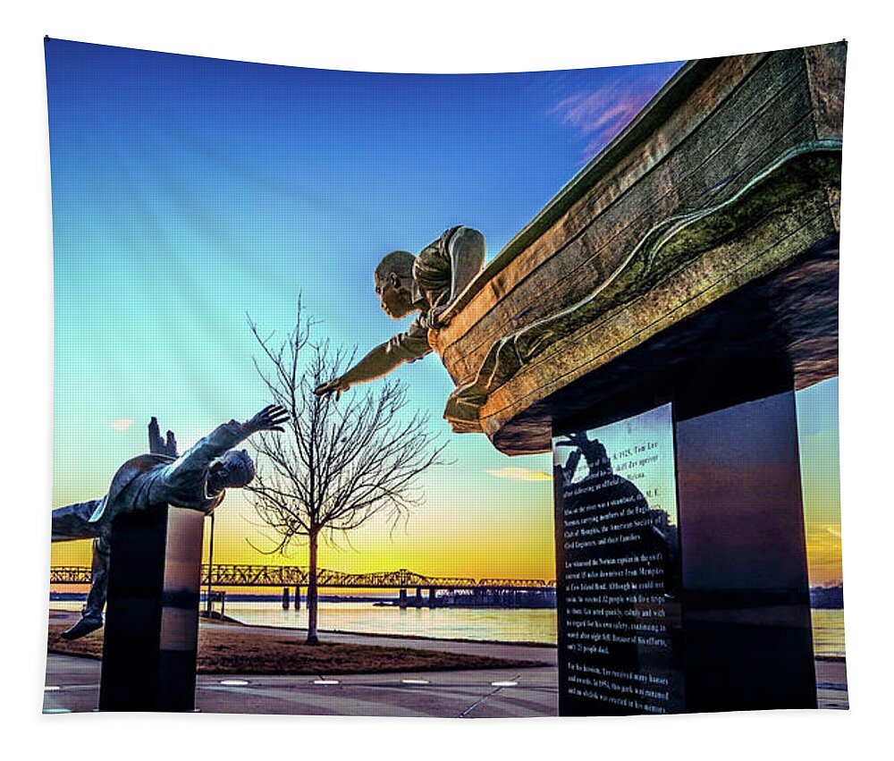 Bluff City Tapestry featuring the photograph A hero's tale by Darrell DeRosia