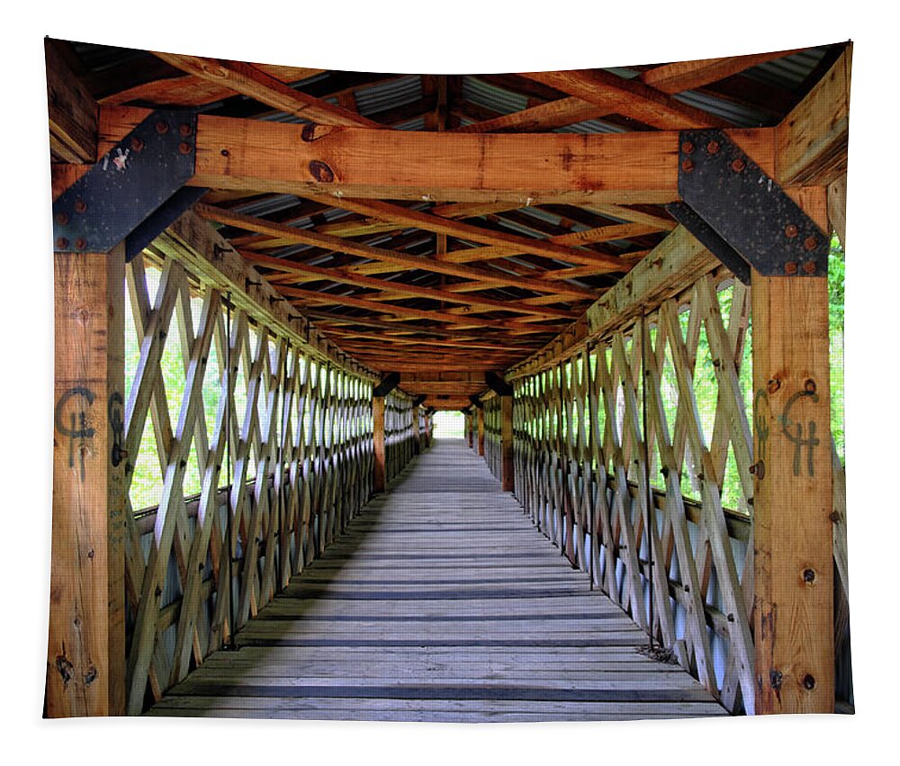 Bridge Tapestry featuring the photograph A Look Down the Bridge by George Taylor